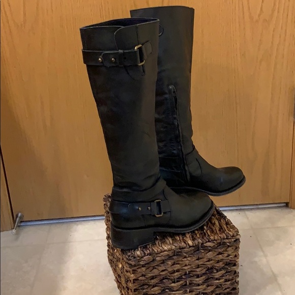 Women’s Black Leather Riding Boots sz. 7.5 - Picture 2 of 7